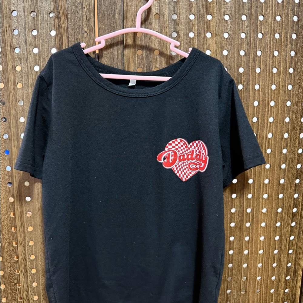 Black Kids Shirt with Red Heart Design